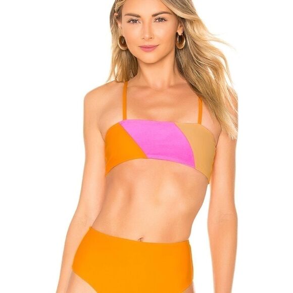NWT Ellejay Lauren Orange Bikini Top - Picture 1 of 3